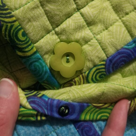 Quirky beauty- a homemade blue & green purse - Picture 6 of 12